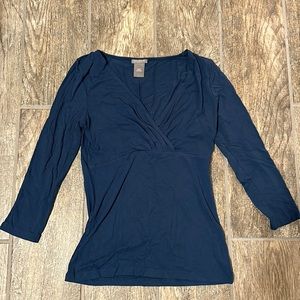 Ann Taylor 3/4 sleeve navy blue top, XXSP